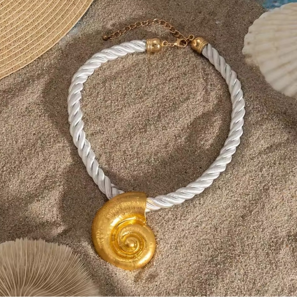 Gold Shell Necklace - Picture 2 of 5